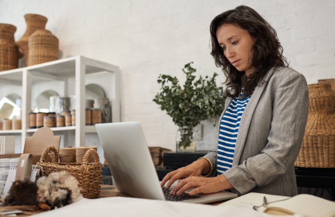 Woman is working on her new year business planning