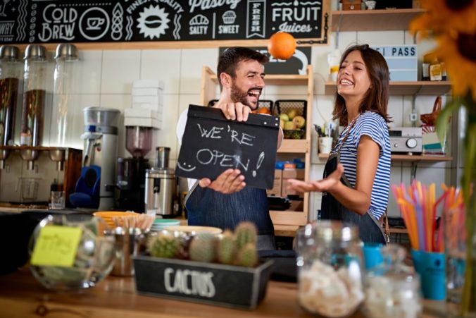 a couple is starting up a new cafe