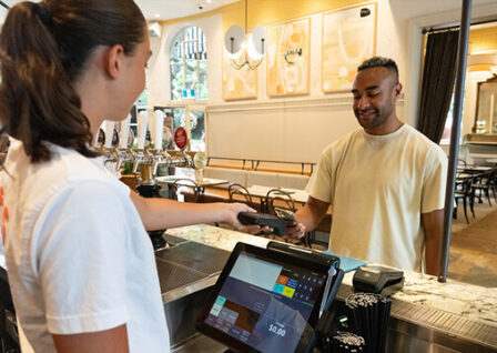 Merchant using a Tyro EFTPOS to accept payment