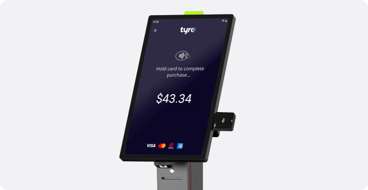 Tyro Tap to Pay technology on self serve kiosk