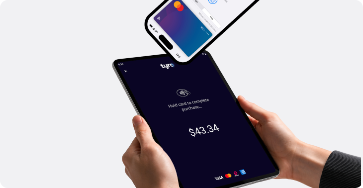 Tyro's Tap to Pay technology on iPad