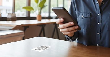 person scanning qr code