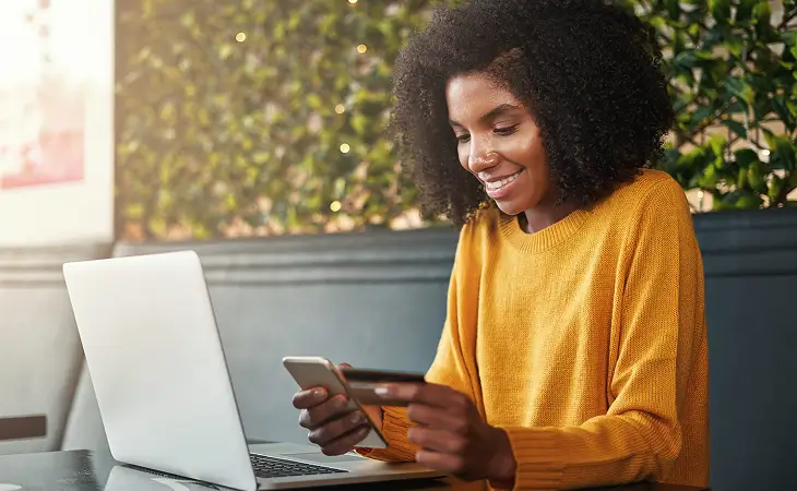 Person purchasing online