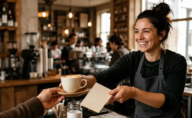 Person serving coffee