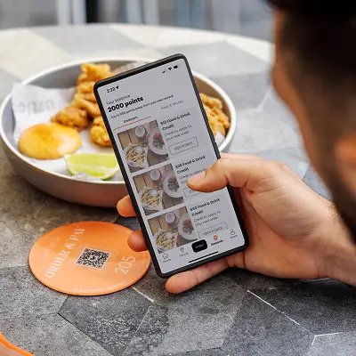 Person on phone app