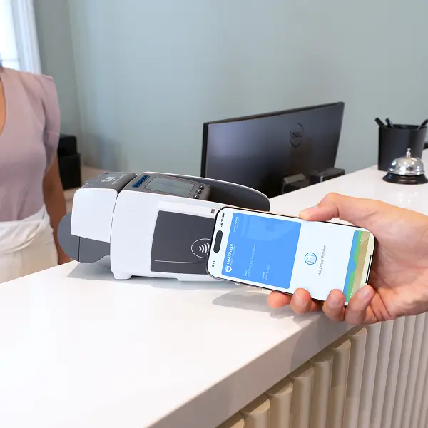Phone tapping Tyro Health terminal